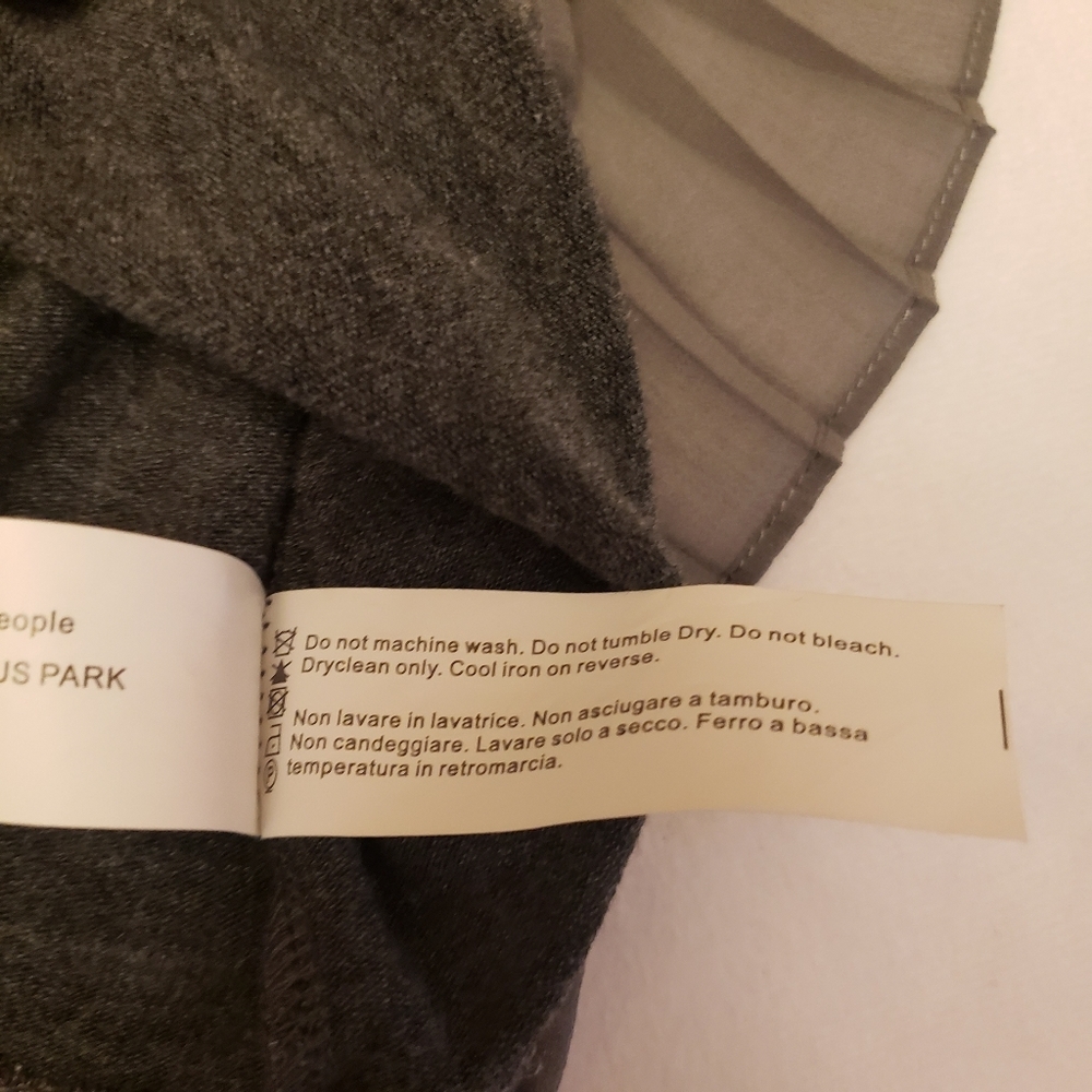 Gray Sweater with Pleated Ruffle Bottom - Picture 12 of 12
